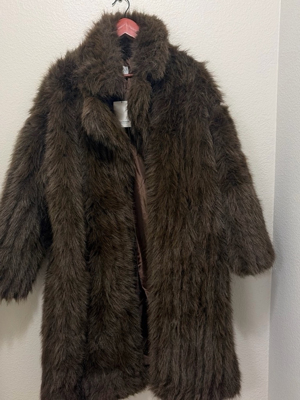 Plush Brown Teddy Faux Fur Coat for Women